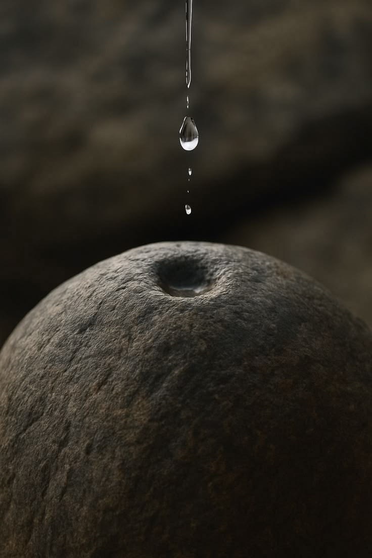 石に落ちる一滴の水
